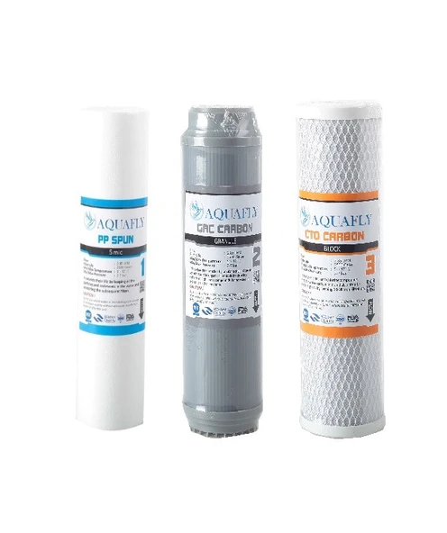 AQUAFLY ÇİFT KARBONLU 3LÜ SU ARITMA FİLTRESİ AÇIK KASA CİHAZ UYUMLU ürün görseli 1