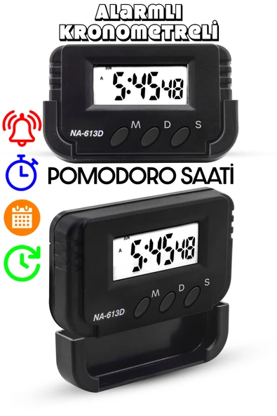 Pomodoro Öğrenci Saati Kronometreli Alarmlı Takvimli Dijital Ders Çalışma Saati Masa Oto Saati ürün görseli 1
