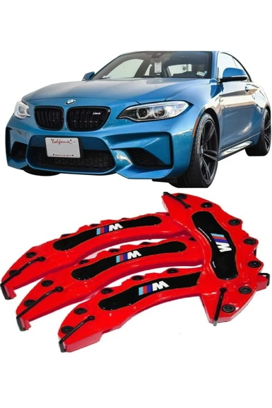 BMW F22 ///M KIRMIZI 17-18-19 JANTA UYUMLU 4.LÜ KALİPER KAPAGI ürün görseli 1