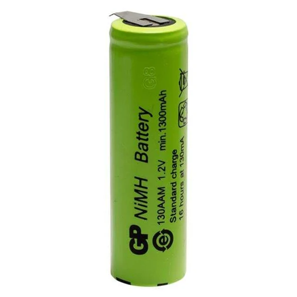 GP 1300mA 1.2V Düz Kafa Puntalı Aa Kalem Pil 130AAM ürün görseli 1