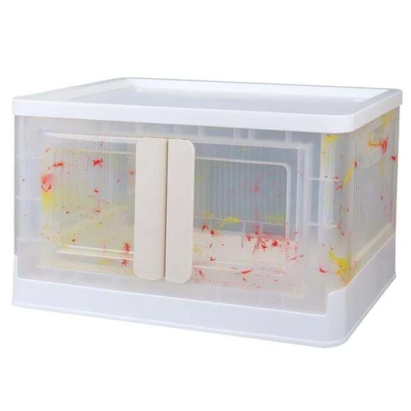 Sunup SN-25883 72L Katlanabilir Plastik Saklama Kutusu Renkli Kapaklı Tekerlekli 40x64x37cm ürün görseli 1