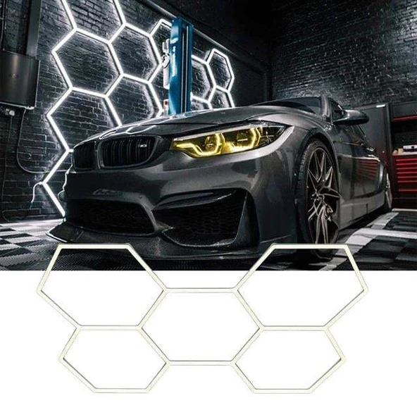 Ledx AL-RW7226 Altıgen Petek 240W Beyaz Led Armatür Garaj Dekoratif Aydınlatma ürün görseli 1