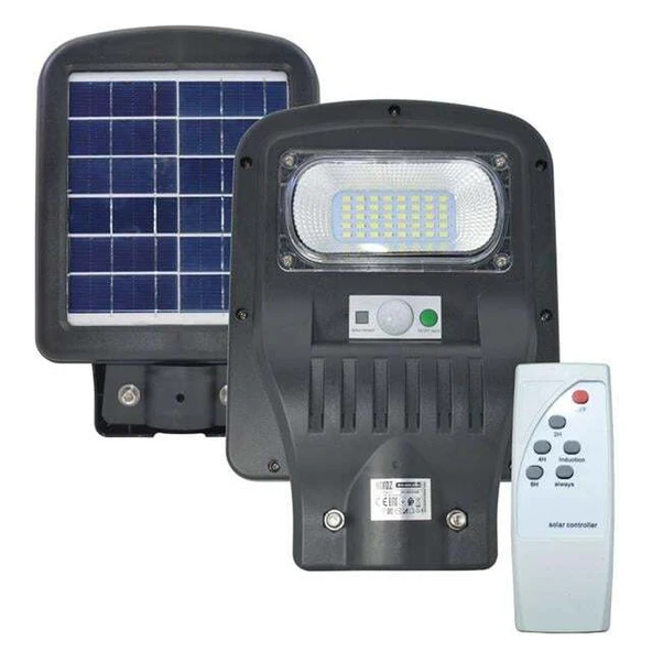 Horoz 50W Siyah Led Solar Güneş Enerjili Lamba Sokak Armatür Beyaz Işık ürün görseli 1