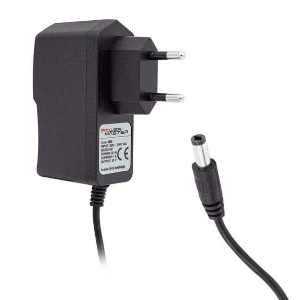 Powermaster PM-8118 12 Volt - 1 Amper 5.5*2.5 Mm Uçlu Plastik Kasa Priz Tipi Adaptör ürün görseli 1