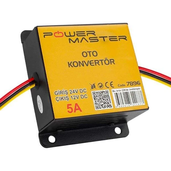 PowerMaster PM-7896 24-12 Volt 5 Amper Oto Konvertör Voltaj Düşürücü ürün görseli 1