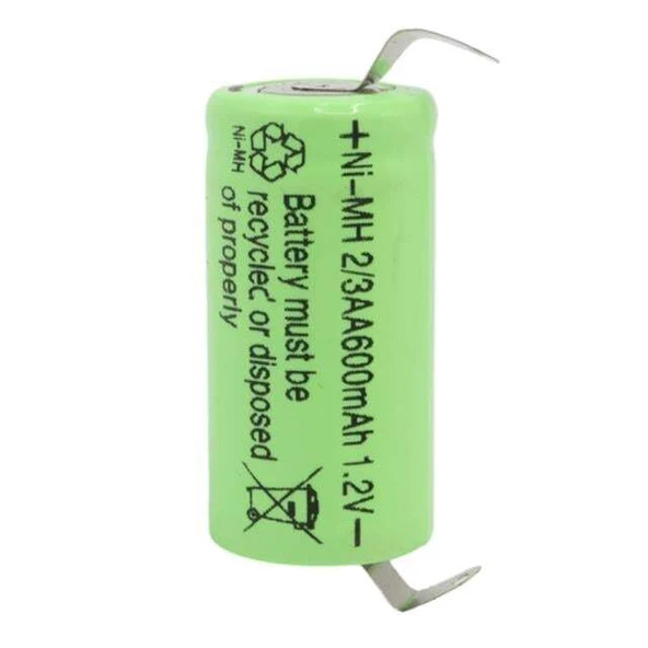 Powermaster 1.2 Volt 600 mAh Ni-Mh 2/3AA Şarjlı Puntalı Lityum Pil PM-17934 ürün görseli 1