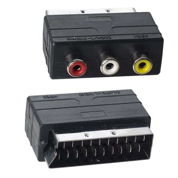 Scart Erkek-Rca Dişi Ara Mini Adaptör ürün görseli 1