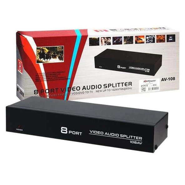 Powermaster 8 Port Video Audio Splitter - Resim 2