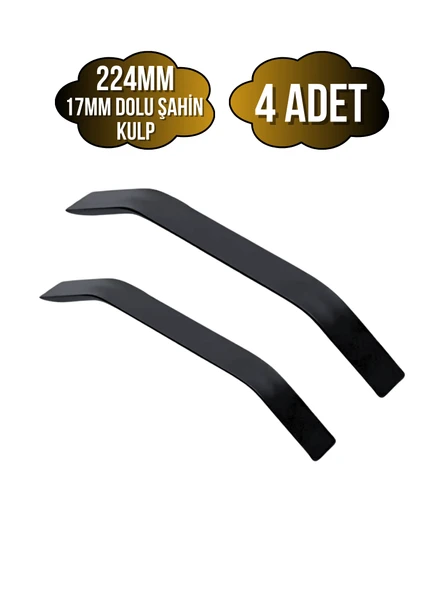 Şahin Siyah Alüminyum Dolap Kulpu Mobilya ve Mutfak Dolap Kulpu(17MM)(SİYAH)(ALÜMİNYUM) Siyah 224mm 224mm - 4 ADET ürün görseli 1
