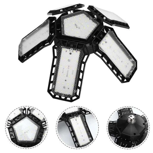 Ledx Ayarlanabilir Açılı 5 Kanatlı 148 Smd Ledli Galaxy Projektör Işığı 60W 6600 Lumen E27 32cm Çap ürün görseli 1