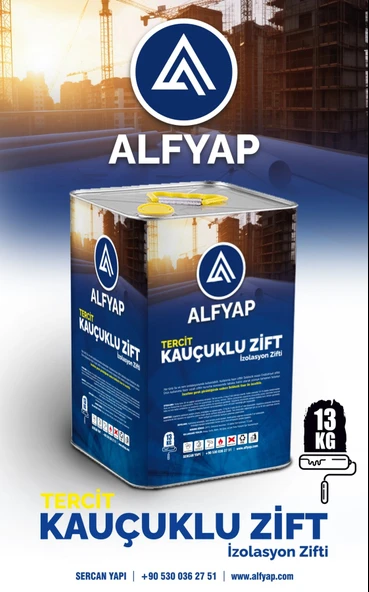ALFYAP Kauçuklu Zift İzolasyon Zifti 13 Kg ürün görseli 1