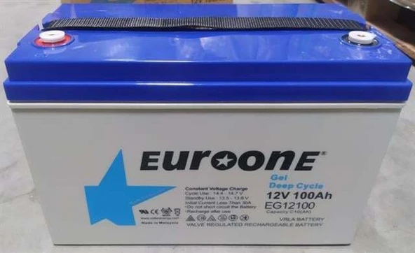 Euroone EG12100 12 Volt 100 Amper Deep Cycle Jel Akü ürün görseli 1