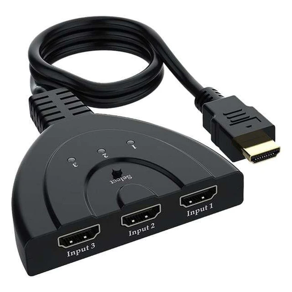 Powermaster PM-17229 3 Giriş 1 Çıkış HDMI Switcher Toplayıcı Kablo ürün görseli 1