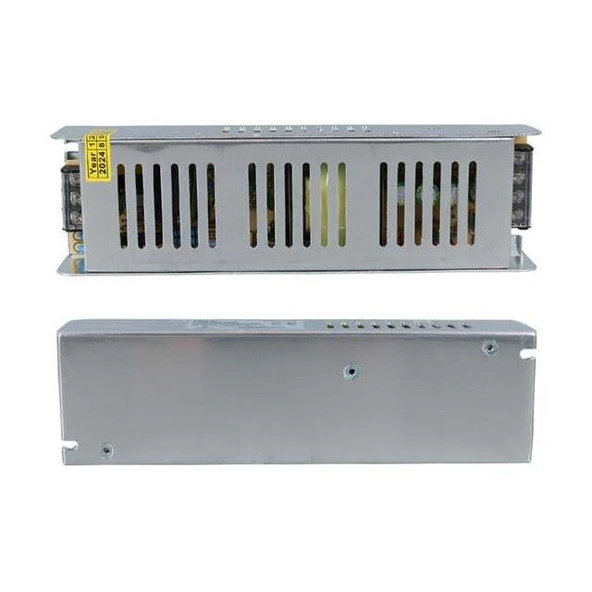 Ledx ALN-M12165S 12 Volt 16.5 Amper 200 Watt Slim Metal Kasa Adaptör 200x60x40mm ürün görseli 1
