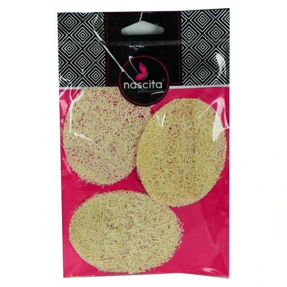 Doğal Kabak Lifli Peeling Oval Yüz Pedi Kese 3 Adet 9x7 cm ürün görseli 1