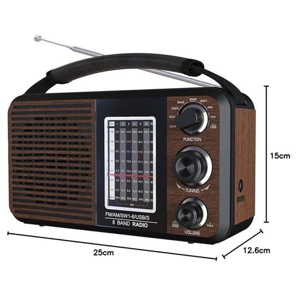 MagicVoice USR11 Portatif Analog Radyo FM-USB-SD/MMC-AUX (88-108 FM Frekans Aralığı) ürün görseli 1