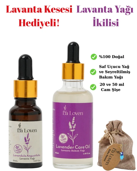 LaLoven Lavanta Yağı İkilisi - Saf Lavanta Yağı ve Lavanta Bakım Yağı ürün görseli 1