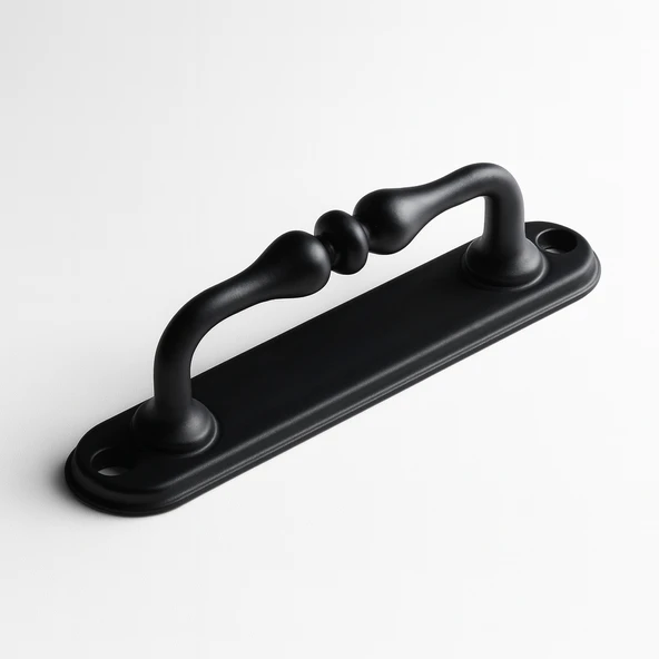 Siyah Metal Kapı Çekme Kolu 12 cm Dolap Saclı Mobilya Dolap Çekmece Tutamağı Kulp Kulpları ürün görseli 1