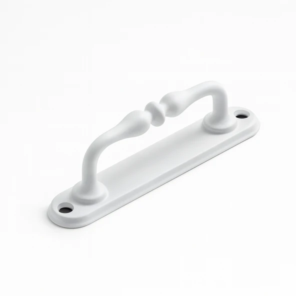 Beyaz Metal Kapı Çekme Kolu 12 cm Dolap Mobilya Dolap Çekmece Tutamağı Kulp Saclı Kulpları ürün görseli 1