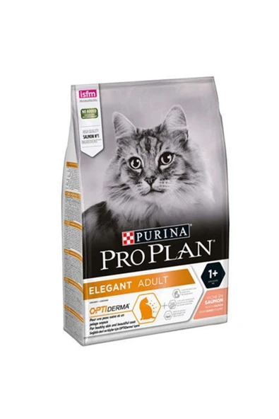 Pro Plan Elegant Opti Derma Somonlu Yetişkin Kedi Maması 3 Kg - Tüy Yumağı Kontrolü ürün görseli 1