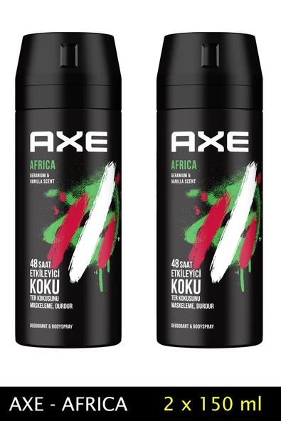 2 Adet Axe Africa Erkek Deodorant Sprey 150 ml ürün görseli 1