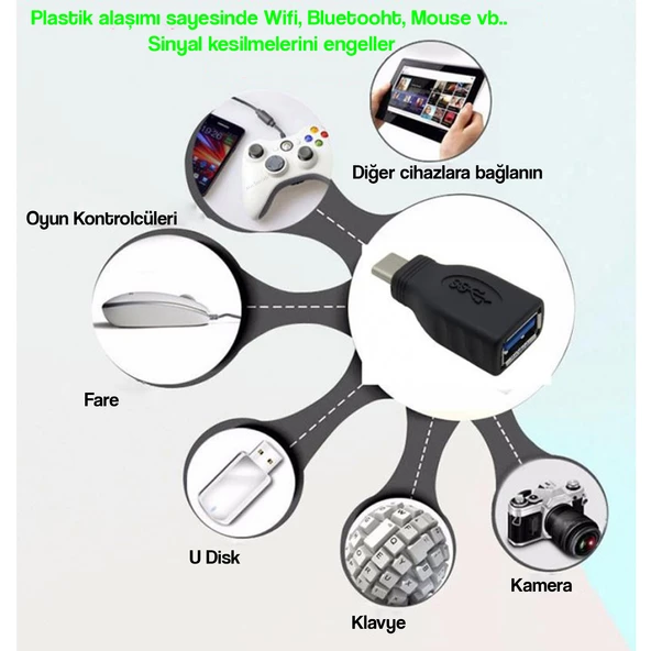 Type-C Adaptör USB 3.0 OTG USB Dönüştürücü - Resim 4