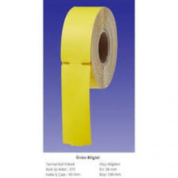 100X38 KARTON RAF ETİKETİ 250 Lİ SARI ZEMİN ürün görseli 1