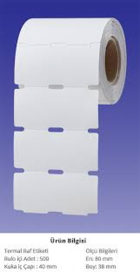 100X38 KARTON RAF ETİKETİ YATAY 350 SARIM BEYAZ ZEMİN ürün görseli 1