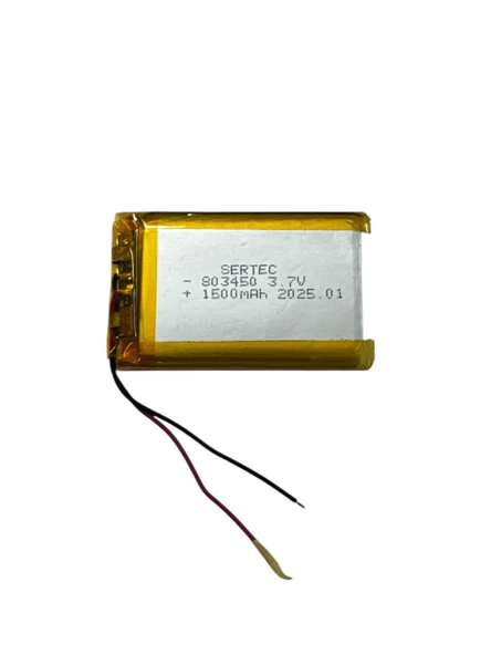 803450 3.7V 1500mAh Li-Polymer Pil Devreli/1.5A ürün görseli 1