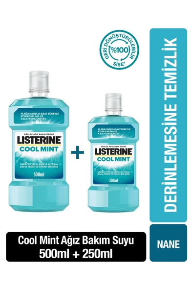 Listerine Cool Mint Ağız Gargarası 500+250 ml Set ürün görseli 1