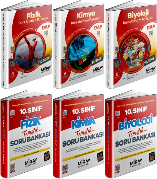 Miray 2026 10. Sınıf Fizik + Kimya + Biyoloji Ders Anlatım Fasikülleri + Tematik Soru 6 Kitap ürün görseli 1