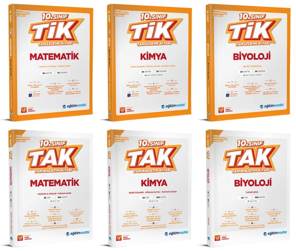 Eğitim Vadisi 2026 10. Sınıf Matematik + Kimya + Biyoloji Tak Tam Anlatım + Tik Tam İzleme Seti 6 Kitap ürün görseli 1