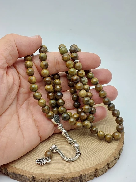 Yeşil Sandal Ağacı 99luk Tesbih 8mm (56534) ürün görseli 1