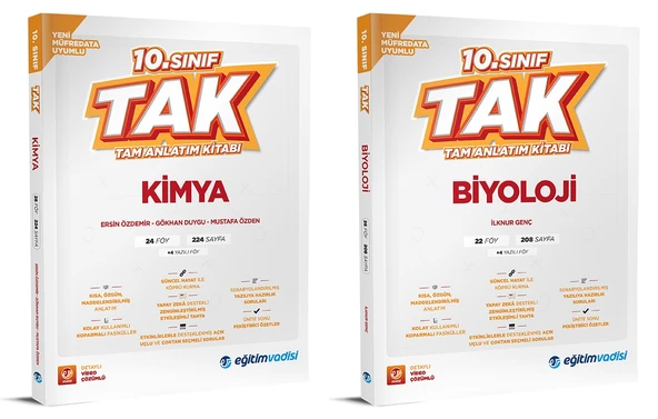 Eğitim Vadisi 2026 10. Sınıf Kimya + Biyoloji Tak Tam Anlatım Seti 2 Kitap ürün görseli 1