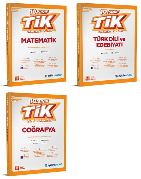 Eğitim Vadisi 2026 10. Sınıf Matematik + Edebiyat + Coğrafya Tam İzleme Kitabı Seti 3 Kitap ürün görseli 1