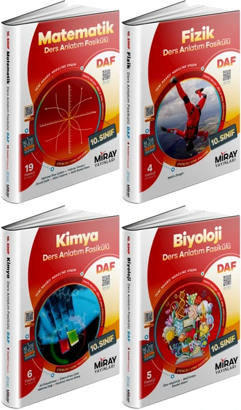 Miray 2026 10. Sınıf Matematik + Fizik + Kimya + Biyoloji Ders Anlatım Fasikülleri Seti 4 Kitap ürün görseli 1