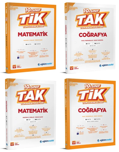 Eğitim Vadisi 2026 10. Sınıf Matematik + Coğrafya Tak Tam Anlatım + Tik Tam İzleme Seti 4 Kitap ürün görseli 1