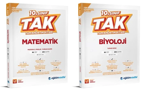Eğitim Vadisi 2026 10. Sınıf Matematik + Biyoloji Tak Tam Anlatım Seti 2 Kitap ürün görseli 1