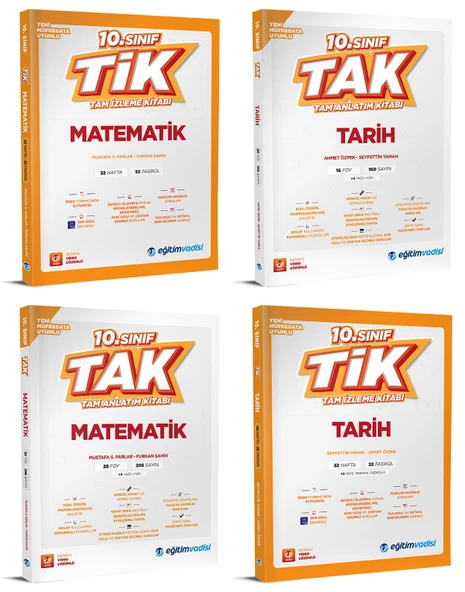 Eğitim Vadisi 2026 10. Sınıf Matematik + Tarih Tak Tam Anlatım + Tik Tam İzleme Seti 4 Kitap ürün görseli 1
