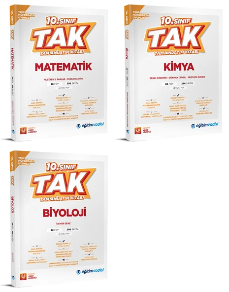 Eğitim Vadisi 2026 10. Sınıf Matematik + Kimya + Biyoloji Tam Anlatım Kitabı Seti 3 Kitap ürün görseli 1