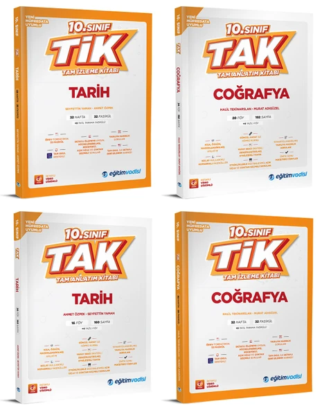 Eğitim Vadisi 2026 10. Sınıf Tarih + Coğrafya Tak Tam Anlatım + Tik Tam İzleme Seti 4 Kitap ürün görseli 1