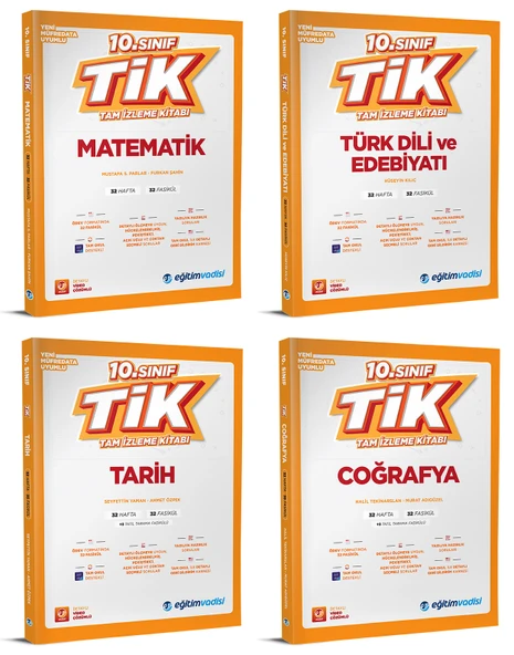 Eğitim Vadisi 2026 10. Sınıf Matematik + Edebiyat + Tarih + Coğrafya Tik Tam İzleme Seti 4 Kitap ürün görseli 1