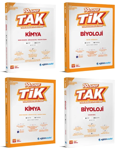 Eğitim Vadisi 2026 10. Sınıf Kimya + Biyoloji Tak Tam Anlatım + Tik Tam İzleme Seti 4 Kitap ürün görseli 1
