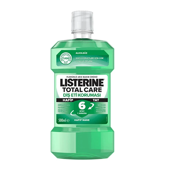 Lısterıne Diş Ve Diş Eti Koruması Hafif Nane Ağız Bakım Suyu Alkolsüz 500 Ml ürün görseli 1