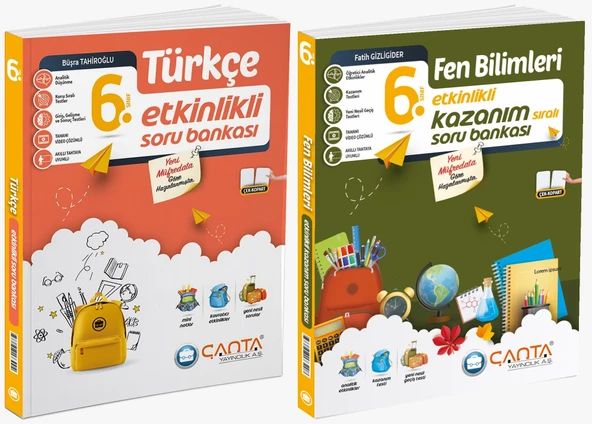 Çanta 2025 6. Sınıf Türkçe + Fen Bilimleri Etkinlikli Kazanım Soru Seti 2 Kitap Güncel Müfredat ürün görseli 1