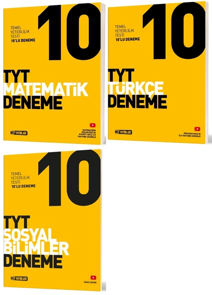Hız Yayınları Tyt Matematik + Türkçe + Sosyal Deneme Seti 3 Kitap ürün görseli 1