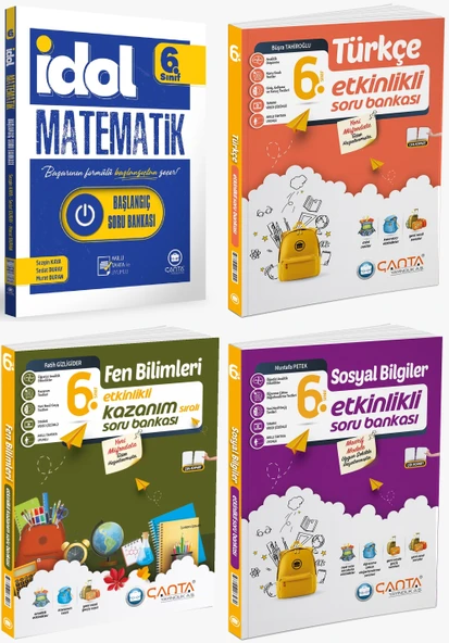 Çanta 2025 6. Sınıf İdol Başlangıç Matematik + Türkçe + Fen + Sosyal Etkinlikli Kazanım Soru Seti 4 Kitap Güncel Müfredat ürün görseli 1