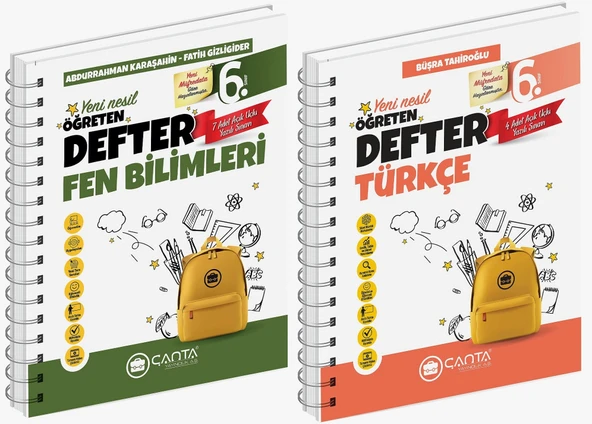 Çanta 2025 6. Sınıf Türkçe + Fen Bilimleri Öğreten Defter Seti 2 Kitap Güncel Müfredat ürün görseli 1