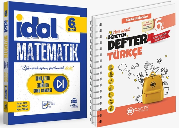 Çanta 2025 6. Sınıf İdol Konu Özetli Matematik + Türkçe Öğreten Defter Seti 2 Kitap Güncel Müfredat ürün görseli 1