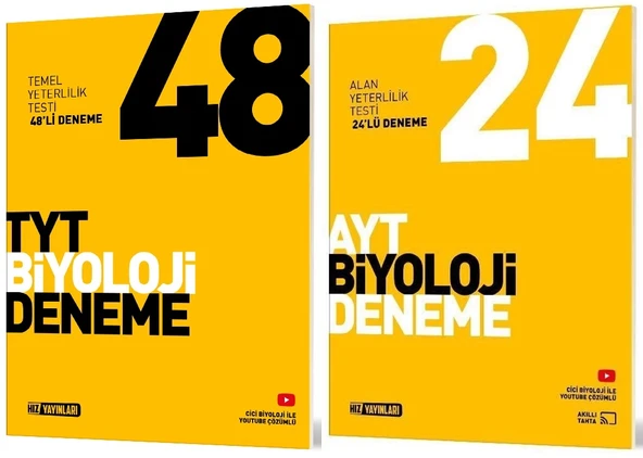 Hız Yayınları Tyt Biyoloji + Ayt Biyoloji Deneme Seti 2 Kitap ürün görseli 1